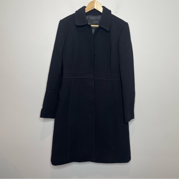 J Crew Lady Day Coat Italian Double Cloth Wool Black 6 - Picture 5 of 12